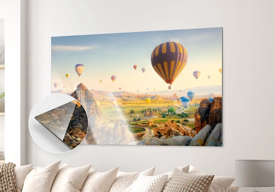 Saal-Digital-Wandbild als GalleryPrint im Wohnzimmer – im JALES-Showroom in Münster ansehbar